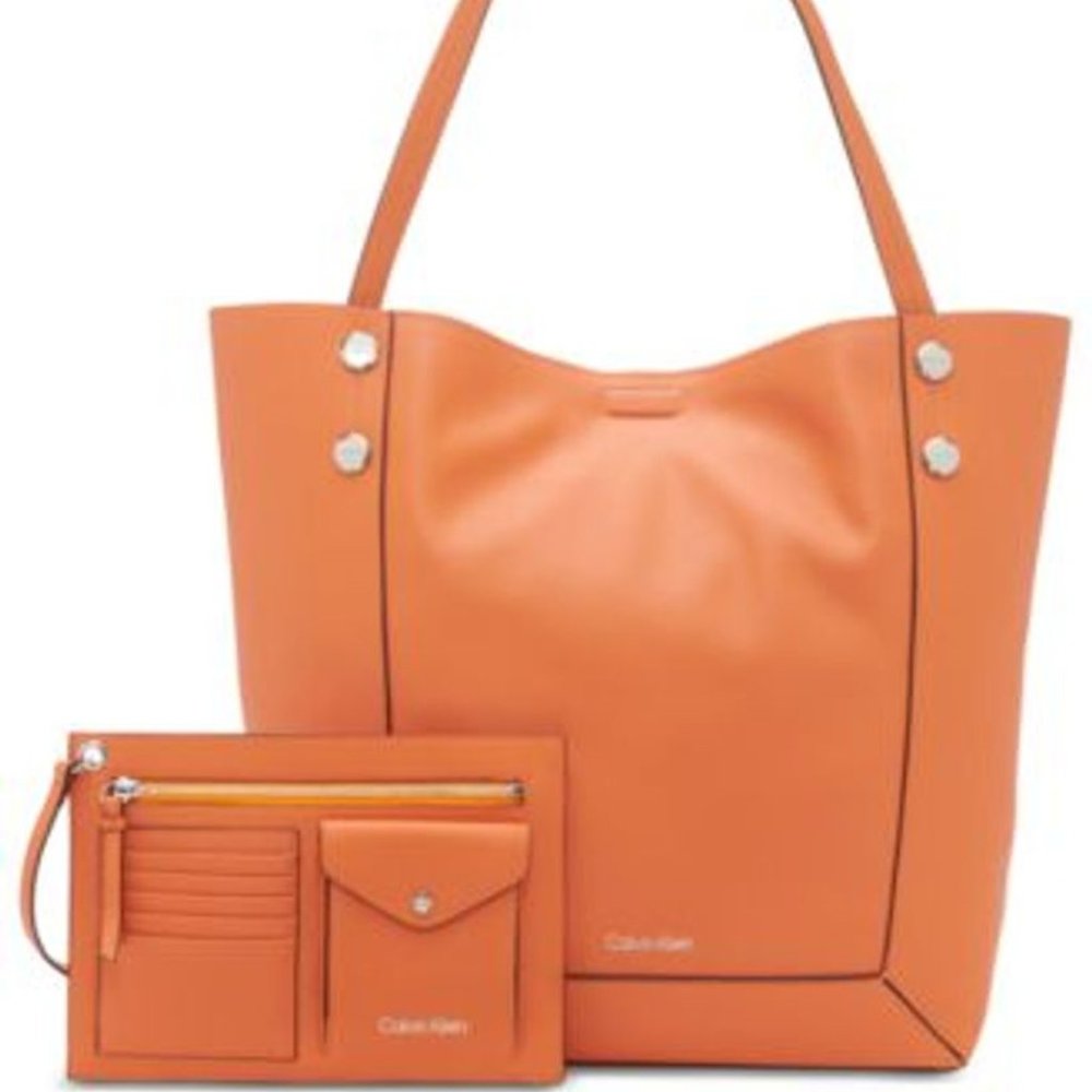 NWT Calvin Klein Quinn Tote in Orange